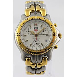Tag Heuer Watch Mens SEL CG1120.BB0424 Link GOLD WHITE Professional Chronograph