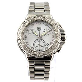 TAG HEUER FORMULA 1 CAC1310.BA0852 DIAMOND CHRONOGRAPH LADIES WHITE STEEL WATCH