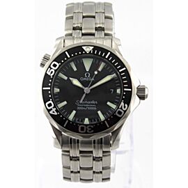 OMEGA SEAMASTER 2062.50.00 PROFESSIONAL MIDSIZE BLACK QUARTZ SWISS STEEL WATCH