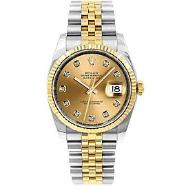 Rolex Datejust 36mm Unisex Steel Automatic Champagne