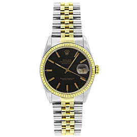 Rolex Datejust 36mm Unisex Stainless Steel Automatic Black
