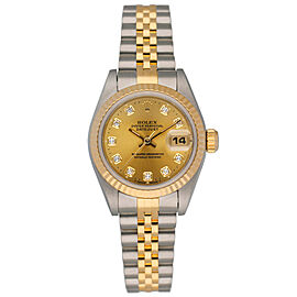 Rolex Datejust 69173 Diamond Dial Ladies Watch