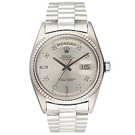 Rolex Day-Date Diamond 18K White Gold Mens Watch