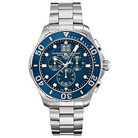 TAG HEUER AQUARACER QUARTZ CHRONOGRAPH MENS BLUE BIG DATE WATCH