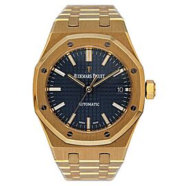 Audemars Piguet Royal Oak Blue Dial 18K Yellow Gold Papers
