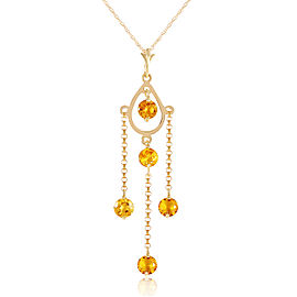 1.5 CTW 14K Solid Gold Ray Of Faith Citrine Necklace