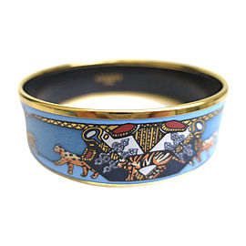 Hermes Enamel Cloisonne Palladium Bangle Bracelet