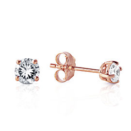 0.3 CTW 14K Solid Rose Gold Stud Earrings 0.30 CTW Natural Diamond