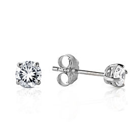 0.3 CTW 14K Solid White Gold Stud Earrings 0.30 CTW Natural Diamond