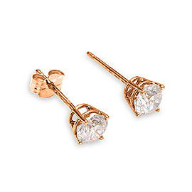 0.2 CTW 14K Solid Rose Gold Stud Earrings 0.20 CTW Natural Diamond