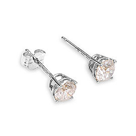 0.2 CTW 14K Solid White Gold Stud Earrings 0.20 CTW Natural Diamond