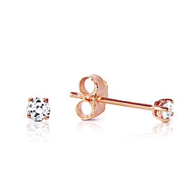 0.1 CTW 14K Solid Rose Gold Stud Earrings 0.10 CTW Natural Diamond