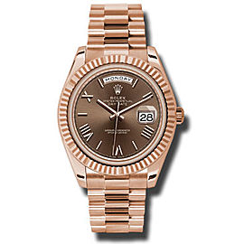 Rolex Day-Date II President Rose Gold Chocolate Roman Dial 40mm Watch