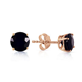 1 CTW 14K Solid Rose Gold Stud Earrings 1.0 CTW Natural Black Diamond