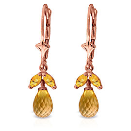 3.4 CTW 14K Solid Rose Gold Citrine Envy Earrings