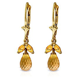 3.4 CTW 14K Solid Gold Alabama Citrine Earrings