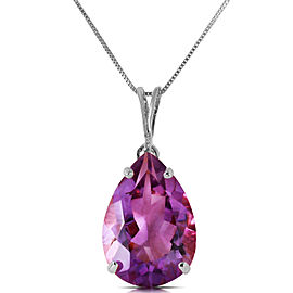 5 CTW 14K Solid White Gold Enter Eternity Amethyst Necklace