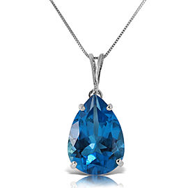 6.5 CTW 14K Solid White Gold Hope For Best Blue Topaz Necklace