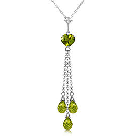 4.75 CTW 14K Solid White Gold Proceed Towards Peridot Necklace