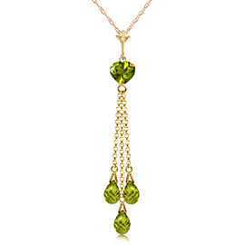 4.75 CTW 14K Solid Gold Barocco Peridot Necklace