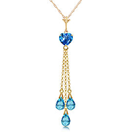 4.75 CTW 14K Solid Gold Phoenix Hope Blue Topaz Necklace