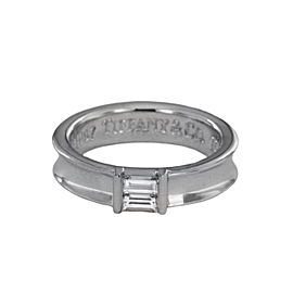 Tiffany & Co.18k White Gold Diamond Baguette Stackable Ring