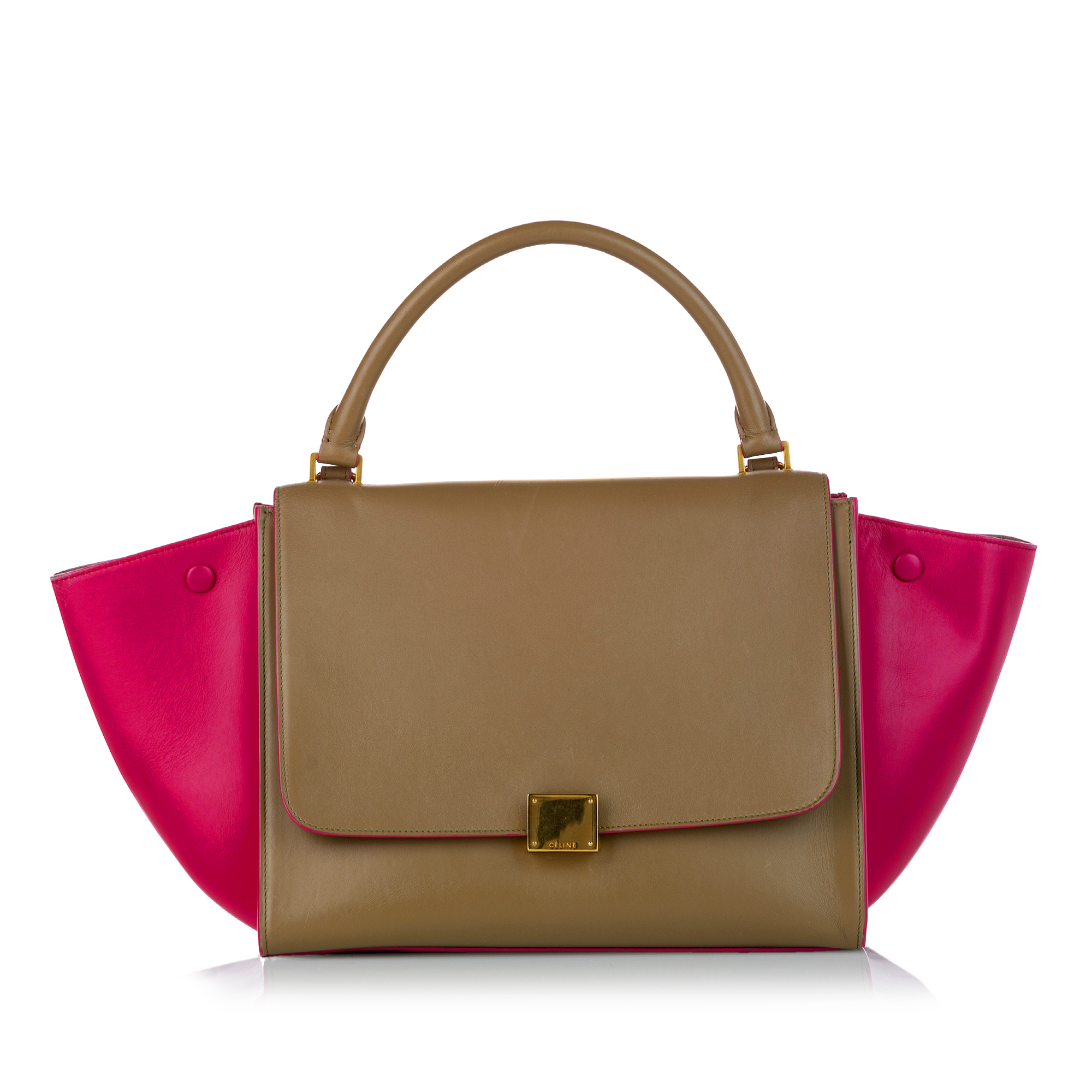 Celine Medium Trapeze Bicolor Leather Satchel