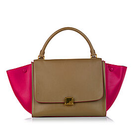 Celine Medium Trapeze Bicolor Leather Satchel