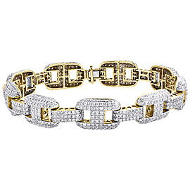 10K Yellow Gold 9.15ct Diamond Anchor Dome Link Bracelet