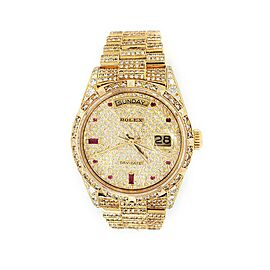 Rolex President Day-Date 36mm Pave Diamond Dial/Bezel/Bracelet Yellow Gold Watch
