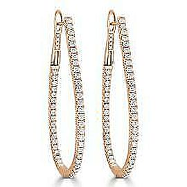 True Inside Out Diamond Hoop Earrings in 14KT Rose Gold 1.60 ctw