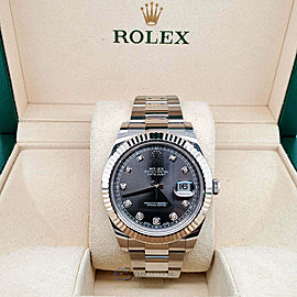 Rolex Datejust II 41mm White Gold Bezel/Dark Rhodium Diamond