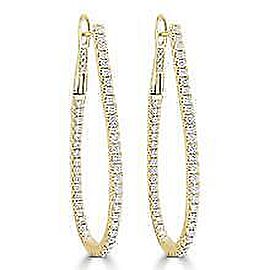 True Inside Out Diamond Hoop Earrings in 14KT Yellow Gold