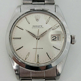 Mens Rolex Oysterdate Precision Ref 6694 34mm Hand-Wind 1960s Swiss RJC197