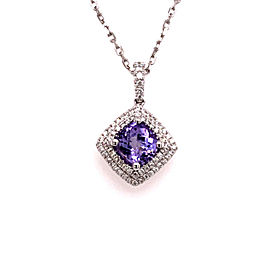 Diamond Sapphire Necklace 2.32 TCW 18k Gold Women Certified $4,950 921152