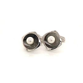 Mikimoto Estate Akoya Pearl Cufflinks Sterling Silver 6.05 mm 8.4 Grams M200