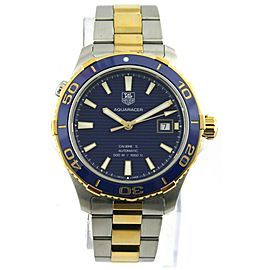 TAG HEUER AQUARACER WAK2120.BB0835 BLUE CERAMIC AUTOMATIC 500M 18K GOLD WATCH