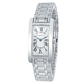 Cartier Tank Americaine 18k White Gold Quartz Silver Ladies Watch