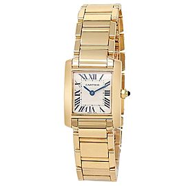 Cartier Tank Francaise 18k Yellow Gold Quartz Silver Ladies Watch