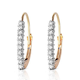0.3 CTW 14K Solid Gold Leverback Earrings Natural Diamond