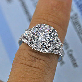 Precious 18k White Gold AGI Certified Engagement Ring with 4.79ct. Diamonds