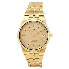 Omega Constellation 18k Yellow Gold Automatic Champagne Men's Watch