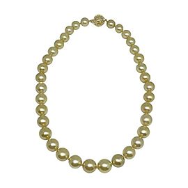 South Sea Pearl Diamond Necklace 12 mm 17.25" 14k Gold