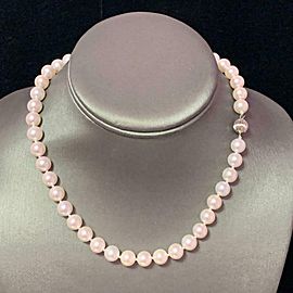 Akoya Pearl Necklace 14k White Gold 8.5 mm 16 in Certified $6,950 017777