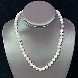 Akoya Pearl Necklace 14k White Gold 8 mm 18 in Certified $4,950 017779