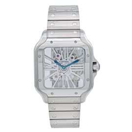 CARTIER SANTOS DE CARTIER WATCH STAINLESS STEEL SKELETON WHSA0007 39.8 MM
