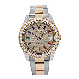 ROLEX DATEJUST II WATCH 116333 41MM DIAMOND DIAL DIAMOND BEZEL OYSTER BRACELET