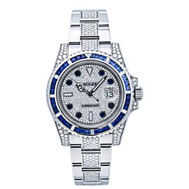 ROLEX SUBMARINER DATE 116610 40MM WATCH SAPPHIRE BEZEL DIAMOND BRACELET