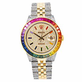 Rolex Datejust 16013 36MM Rainbow Diamond Dial With 5.25 CT Diamonds
