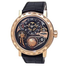 DeWitt Academia Hour Planet 18k Rose Gold Leather Skeleton Men's Watch AC00151
